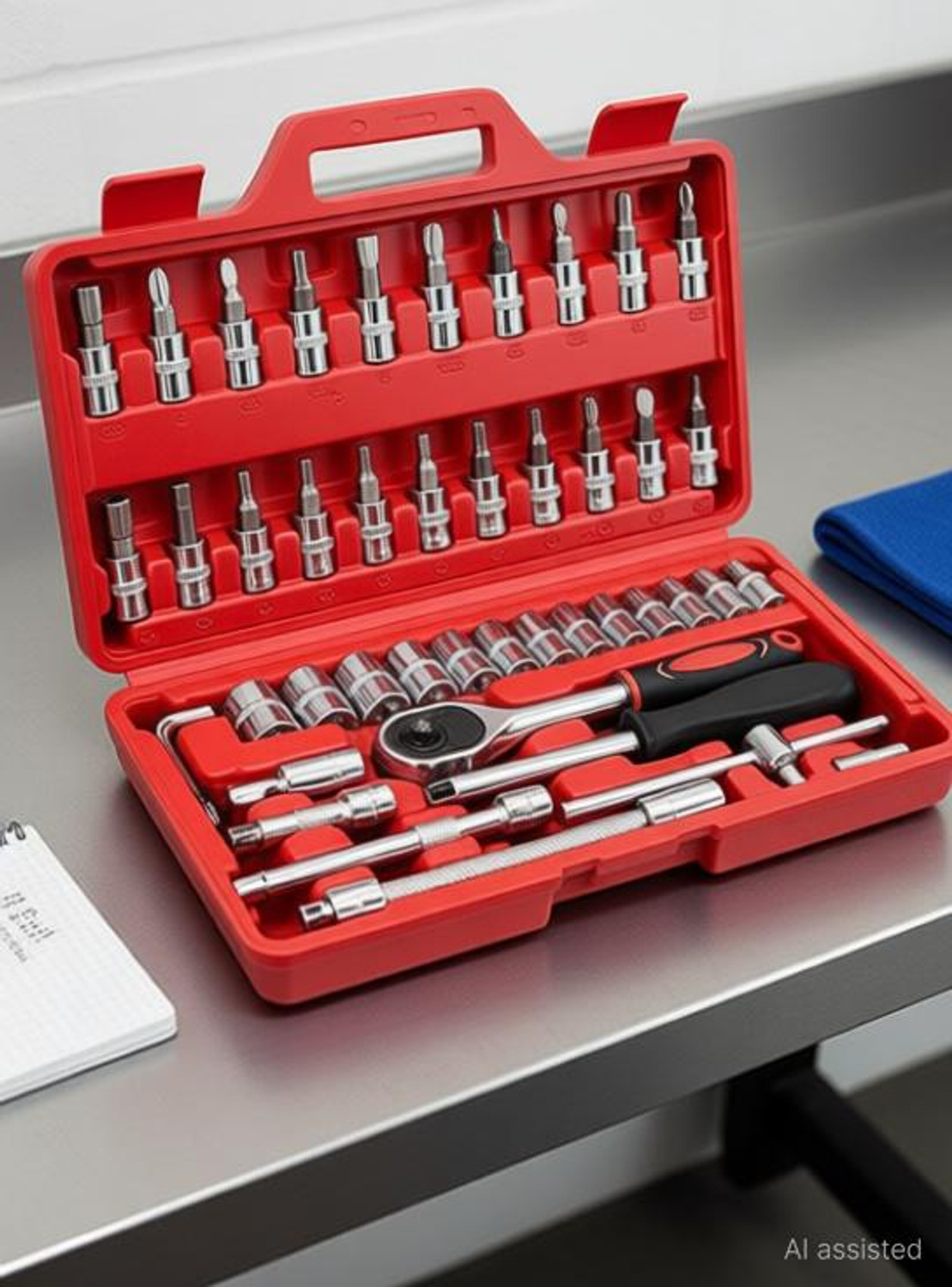 Image of Nyara 46Pcs Mechanic Tool Kits For Household Auto Repair , Chrome Vanadium Steel Hand Tool Kit