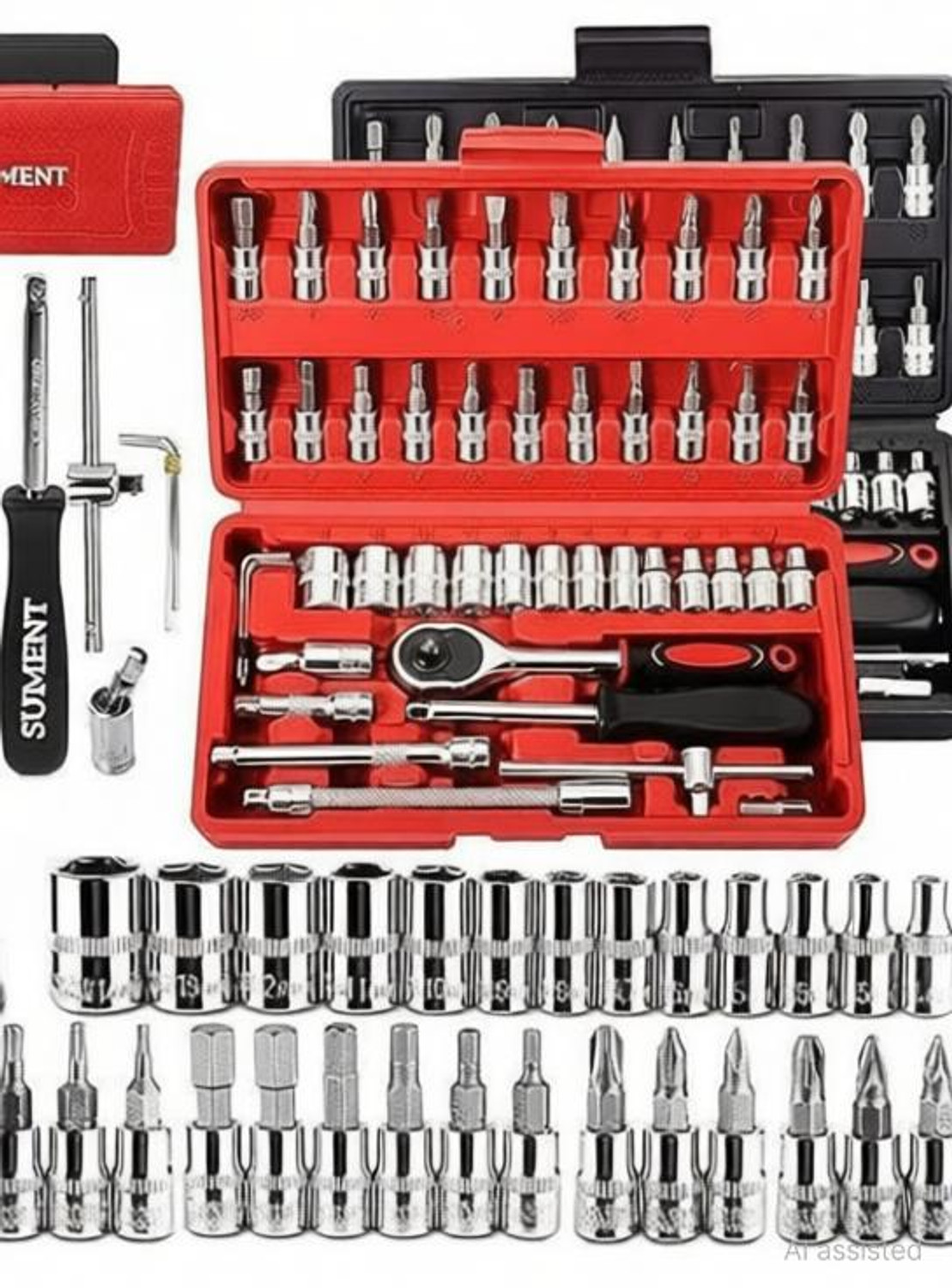 Image of Nyara 46Pcs Mechanic Tool Kits For Household Auto Repair , Chrome Vanadium Steel Hand Tool Kit
