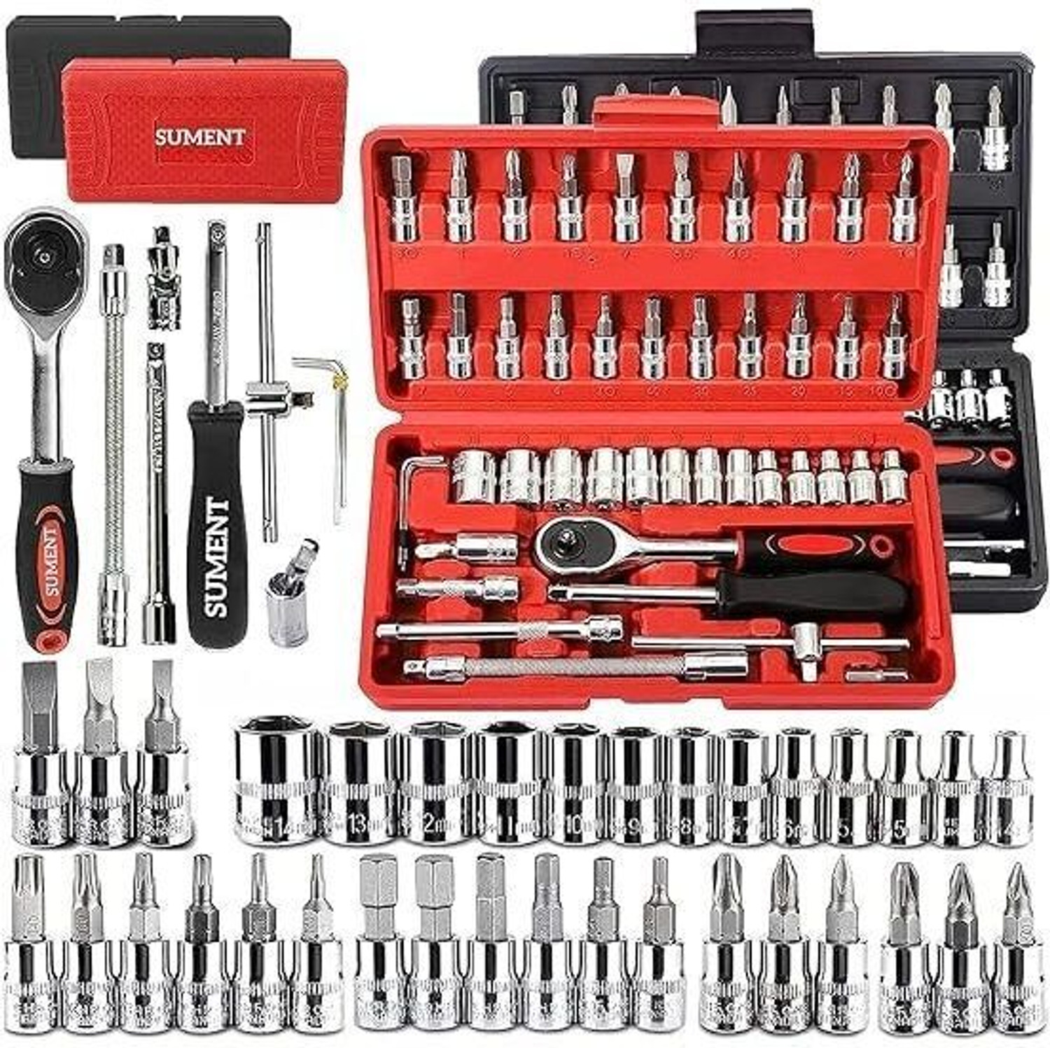 Image of Nyara 46Pcs Mechanic Tool Kits For Household Auto Repair , Chrome Vanadium Steel Hand Tool Kit