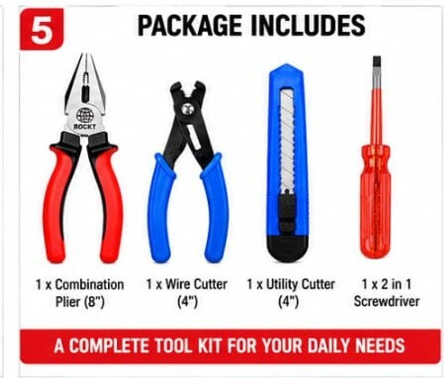 Image of ROCKT 4 PCS ROCKT Hand Tool Kit Hand Tool Kit