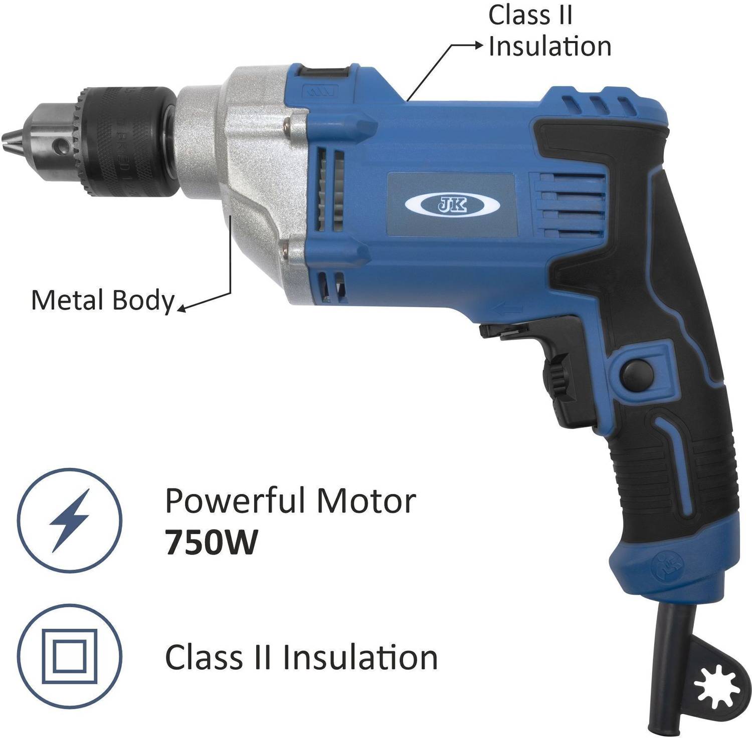 Professional with 750Watts, 13mm Impact Drill, Power & Hand Tool Kit - Image 3