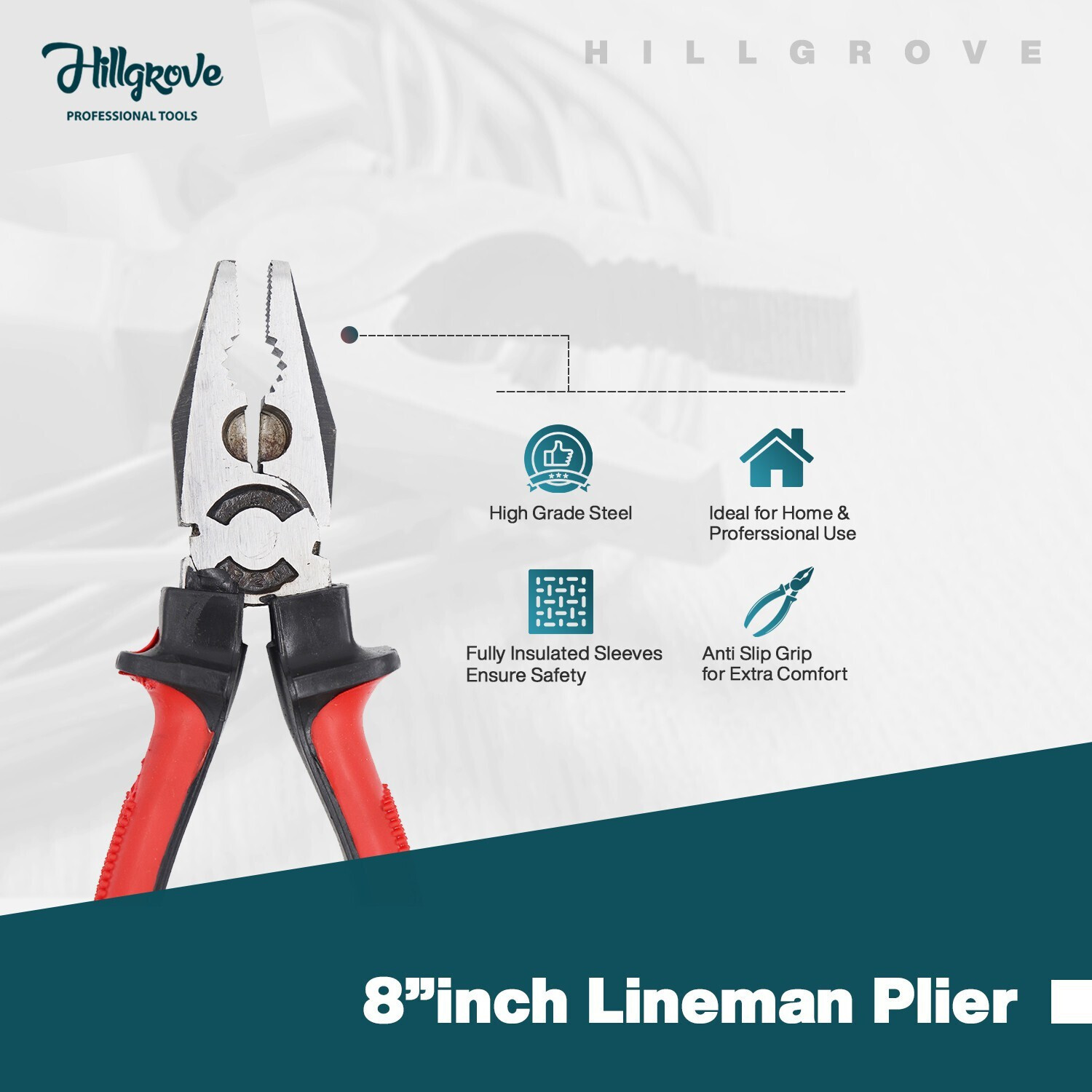 Image of Hillgrove Combo Pack Household DIY Hand Tool Kit (8 Tools) Hand Tool Kit
