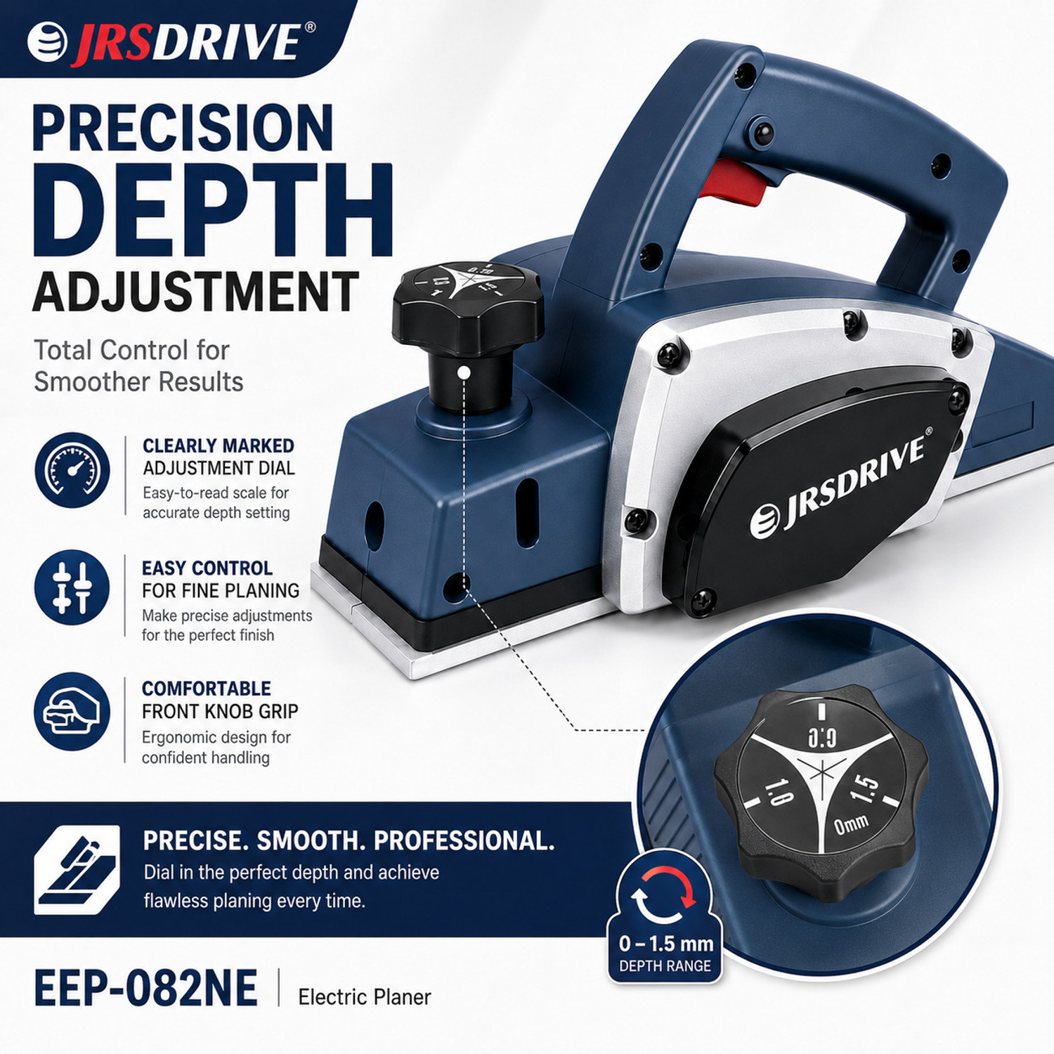 Image of EASTMAN EEP-082N Electric Planer| Width Of Cutter 82 Mm (3)|15000 Rpm|600 Watts| With Carbon set Corded Planer