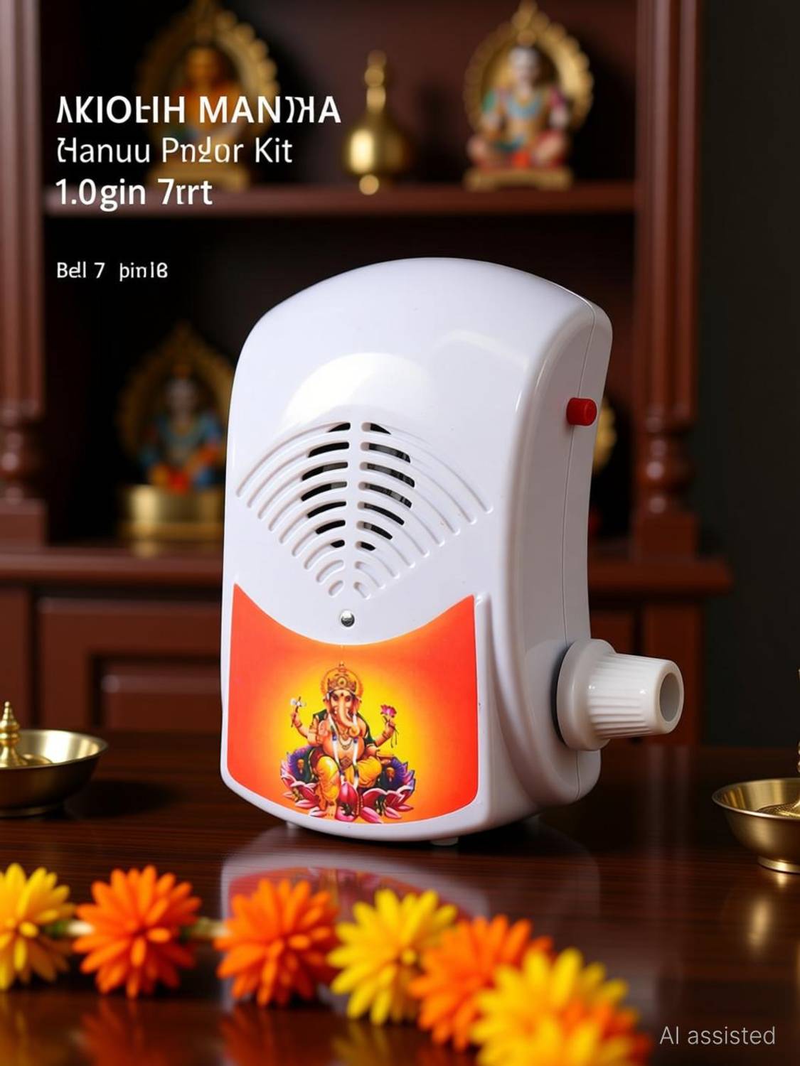 Adiohub Electric Mantra Hindu Religious Continuous Mantra Chanting 10 in 1 Bell Prayer Kit