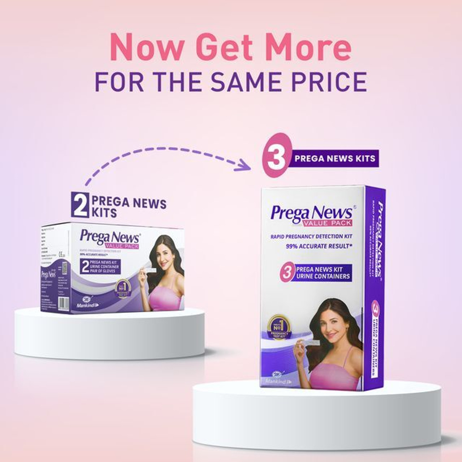 Image of PREGANEWS Value Pack | 3 Urine Containers Each x Pack of 7 Pregnancy Test Kit