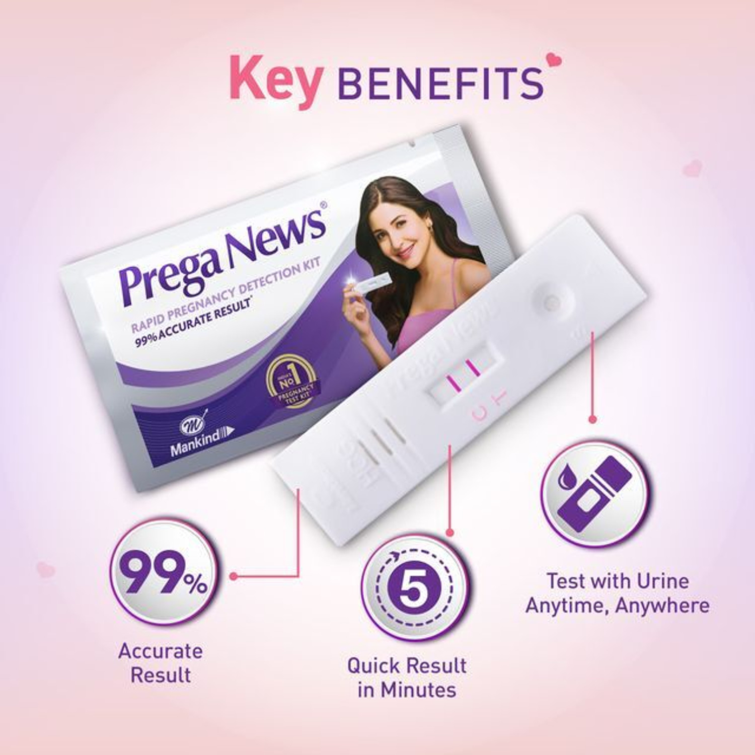 Image of PREGANEWS Value Pack | 3 Urine Containers Each x Pack of 7 Pregnancy Test Kit