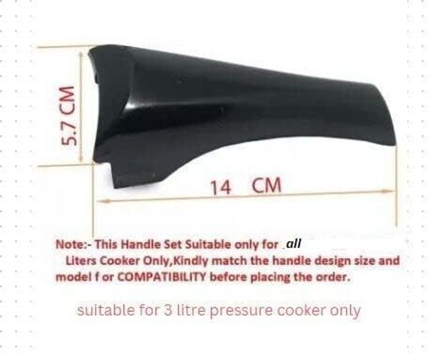 Image of VINZESTA ENTERPRISES Cooker Handle Set for 3 Litre Pressure Cooker | Bend Type Single Hole (2 Pcs) 15 mm Pressure Cooker Gasket
