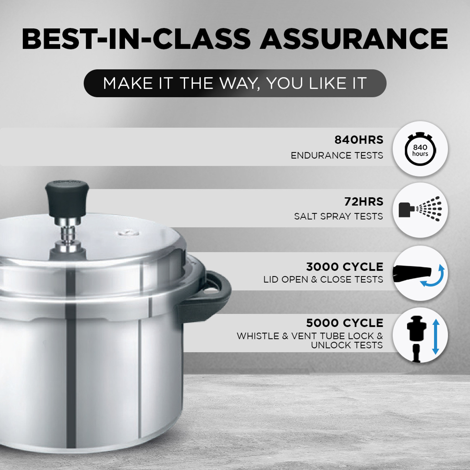 Image of Preethi Neo 5L Stainless Steel Outerlid Pressure Cooker (PC 018) 5 L Outer Lid Induction Bottom Pressure Cooker