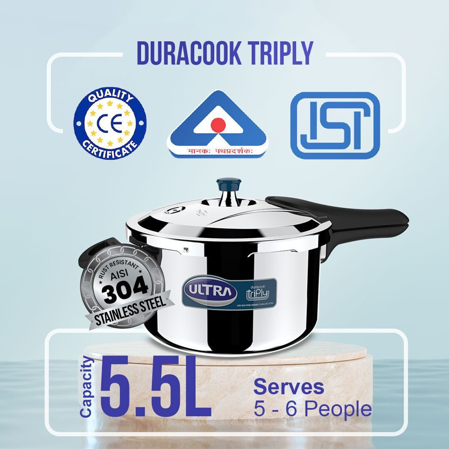 Image of ULTRA Krono 5.5 L Outer Lid Induction Bottom Pressure Cooker
