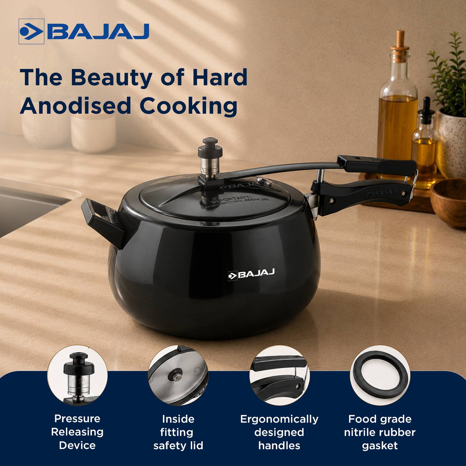 BAJAJ Shakti 5HD 5L Pressure Cooker - Image 4