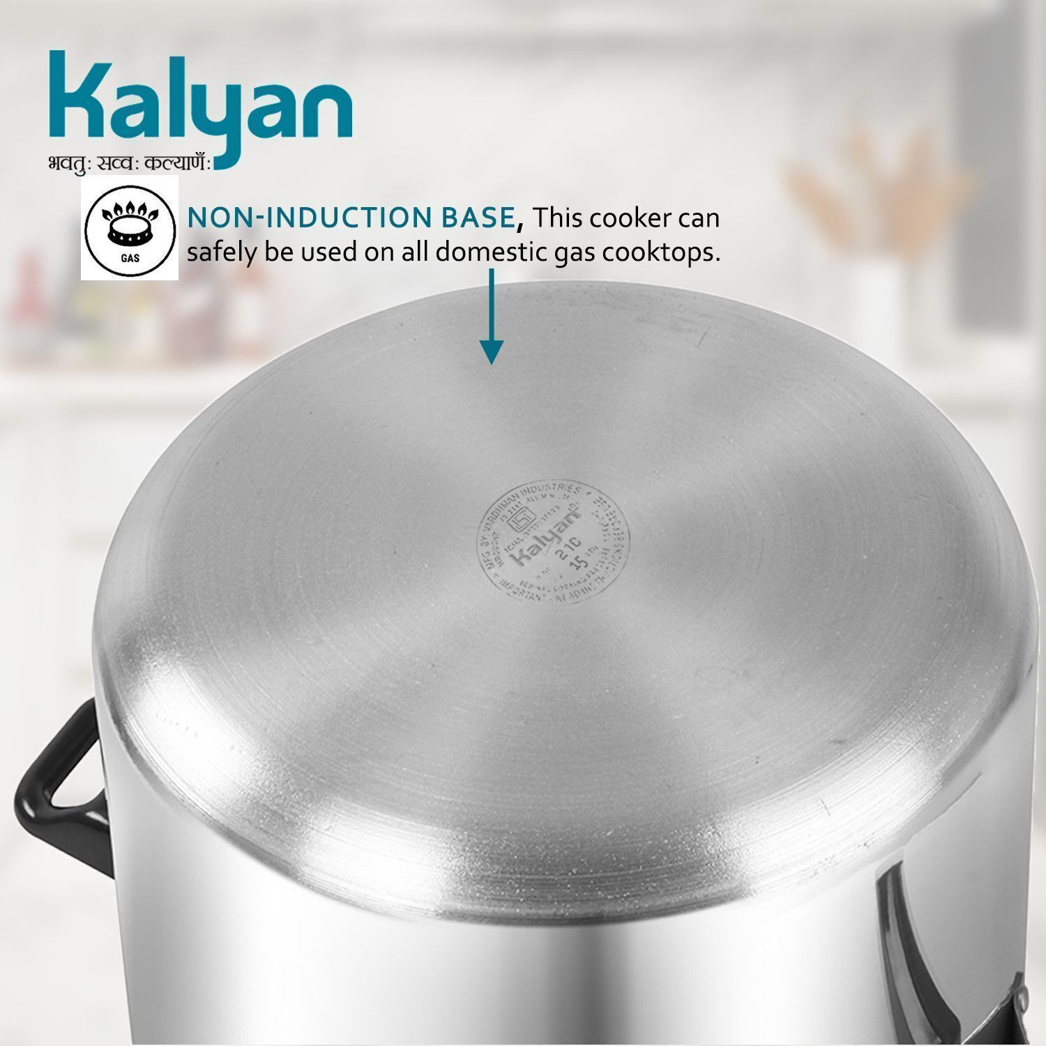 Image of Kalyan Classic Shape Big Size 15 L Inner Lid Pressure Cooker
