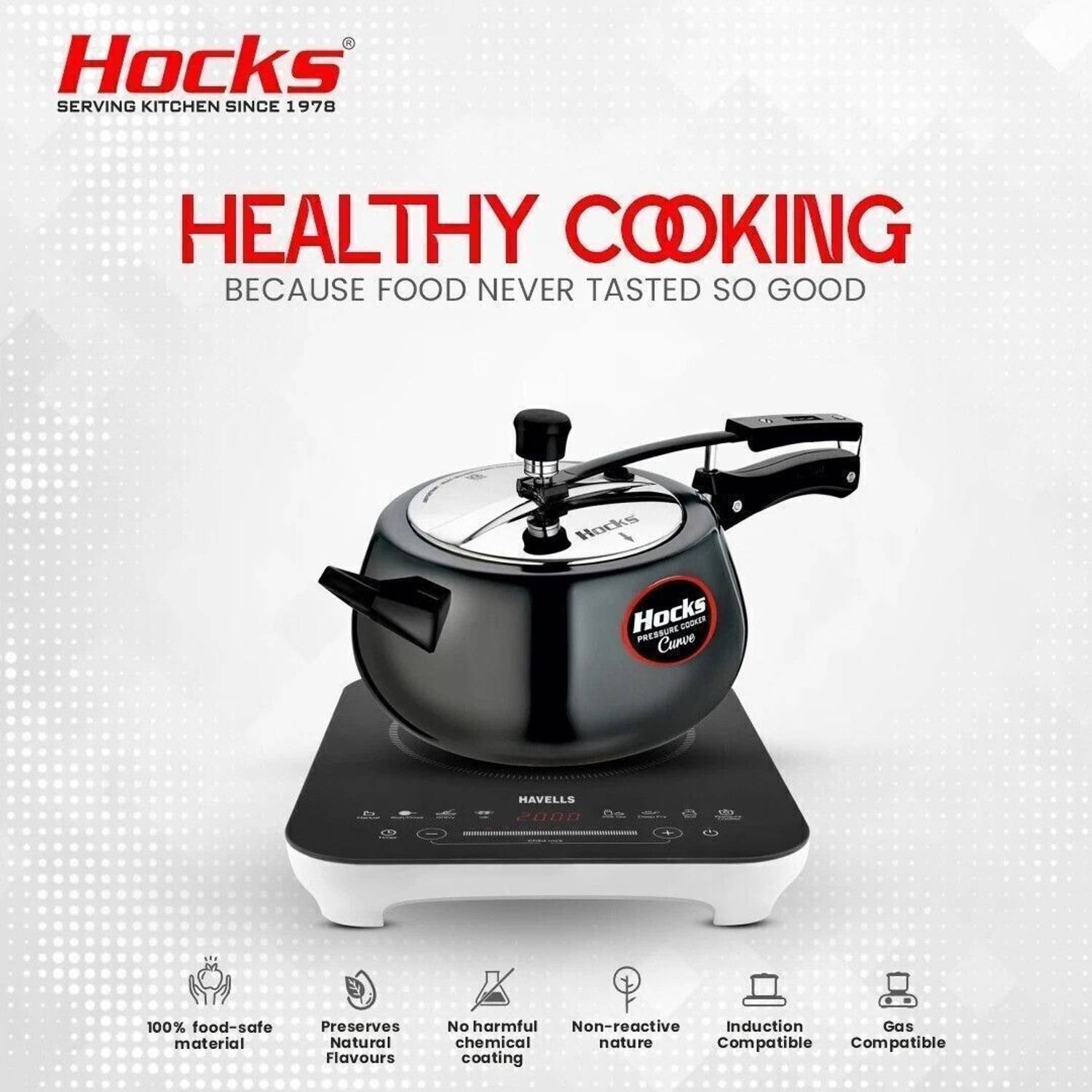 Hocks Black 5L Pressure Cooker - Image 4