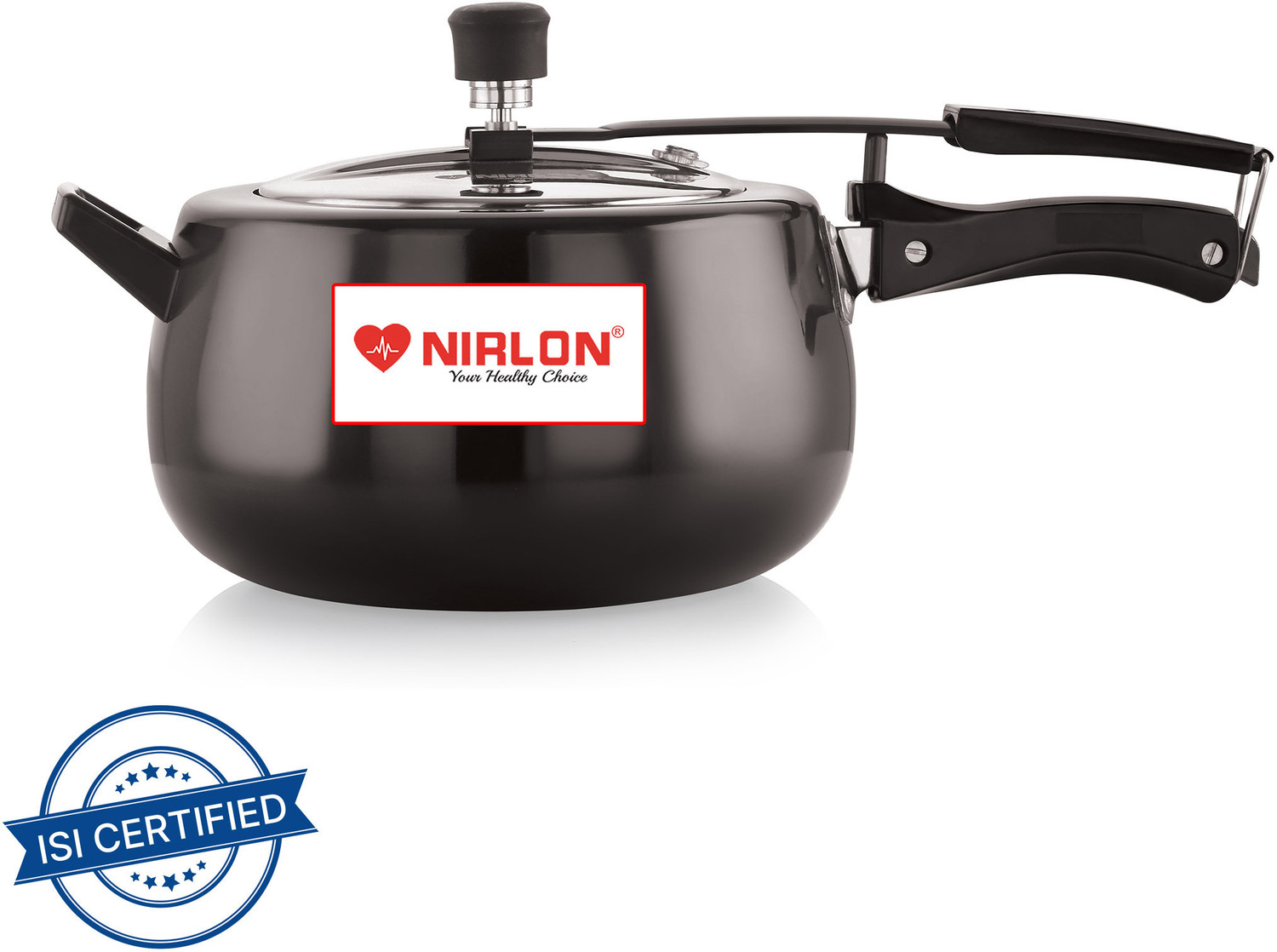 Image of NIRLON Induction Base Hard Anodised Inner Lid Aluminium Pressure Cooker, 5 Litre 5 L Inner Lid Induction Bottom Pressure Cooker