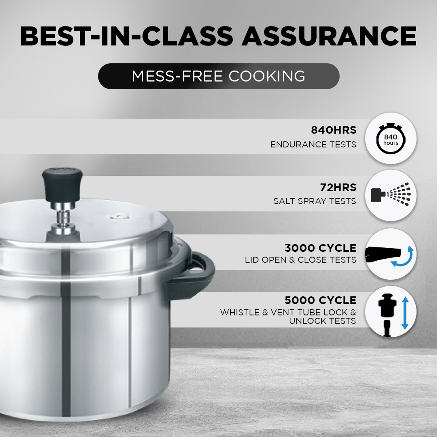 Image of Preethi 5L Aluminium Outerlid Pressure Cooker (PC 020) 5 L Outer Lid Induction Bottom Pressure Cooker
