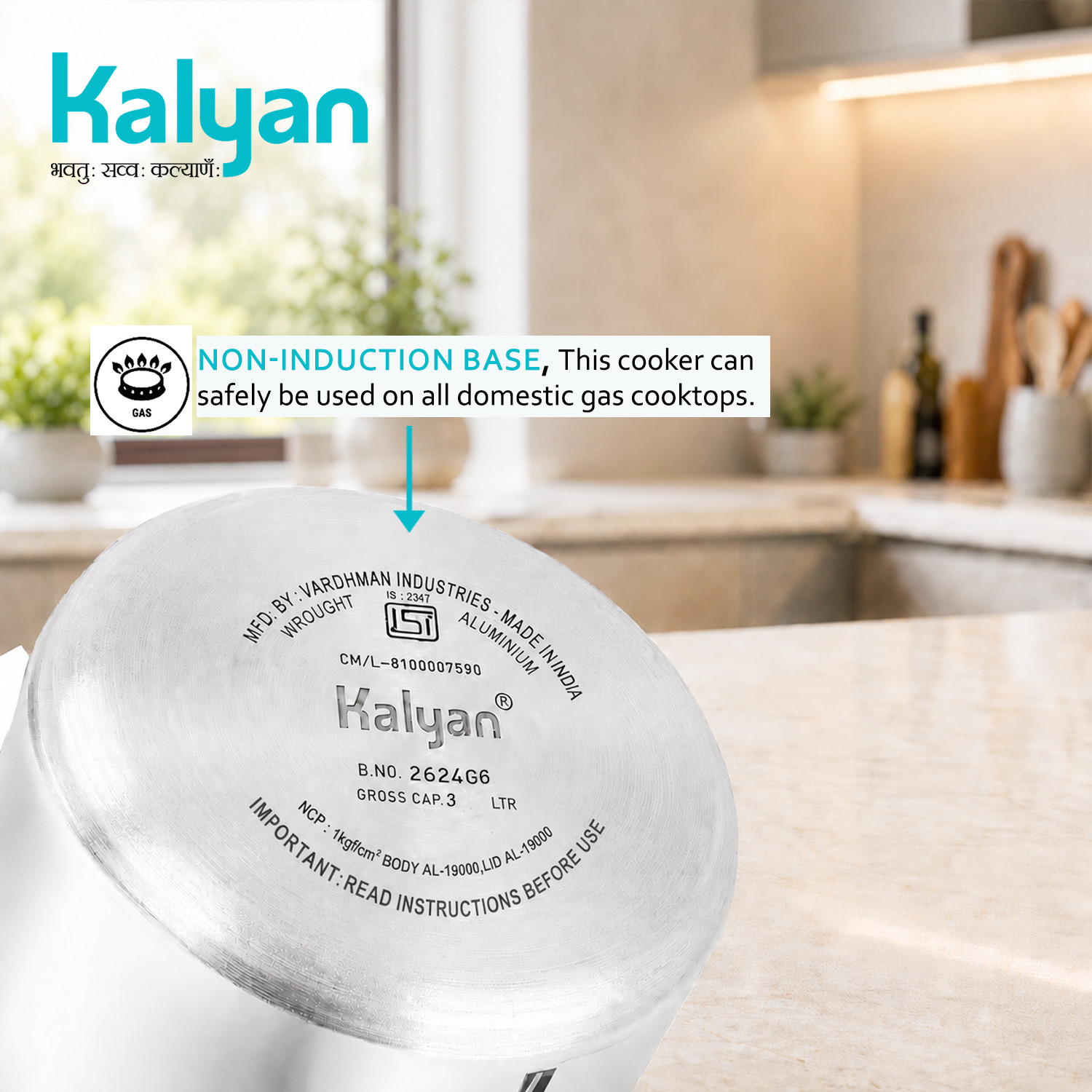 Image of Kalyan Classic 3 L Outer Lid Pressure Cooker