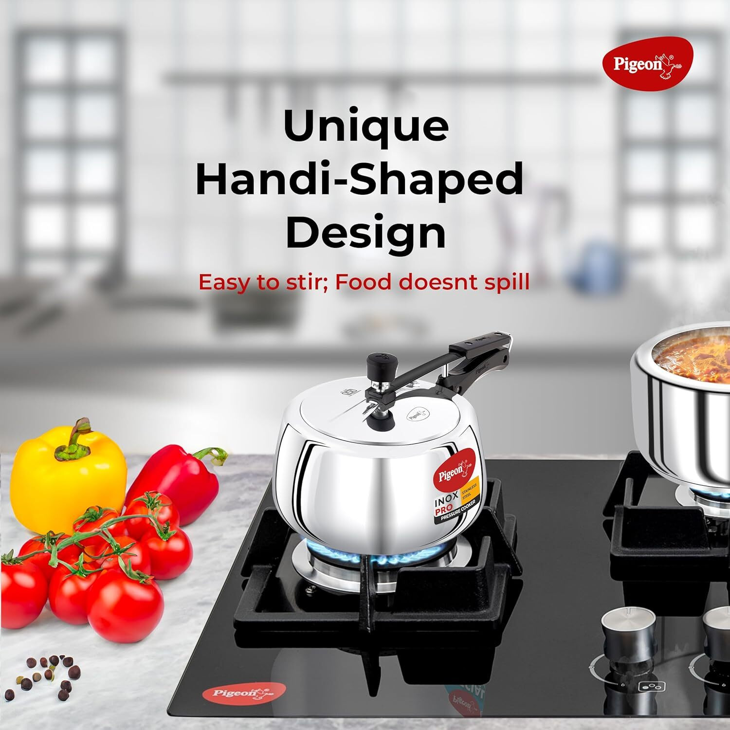 Image of Pigeon Inox Pro 2 L Inner Lid Induction Bottom Pressure Cooker