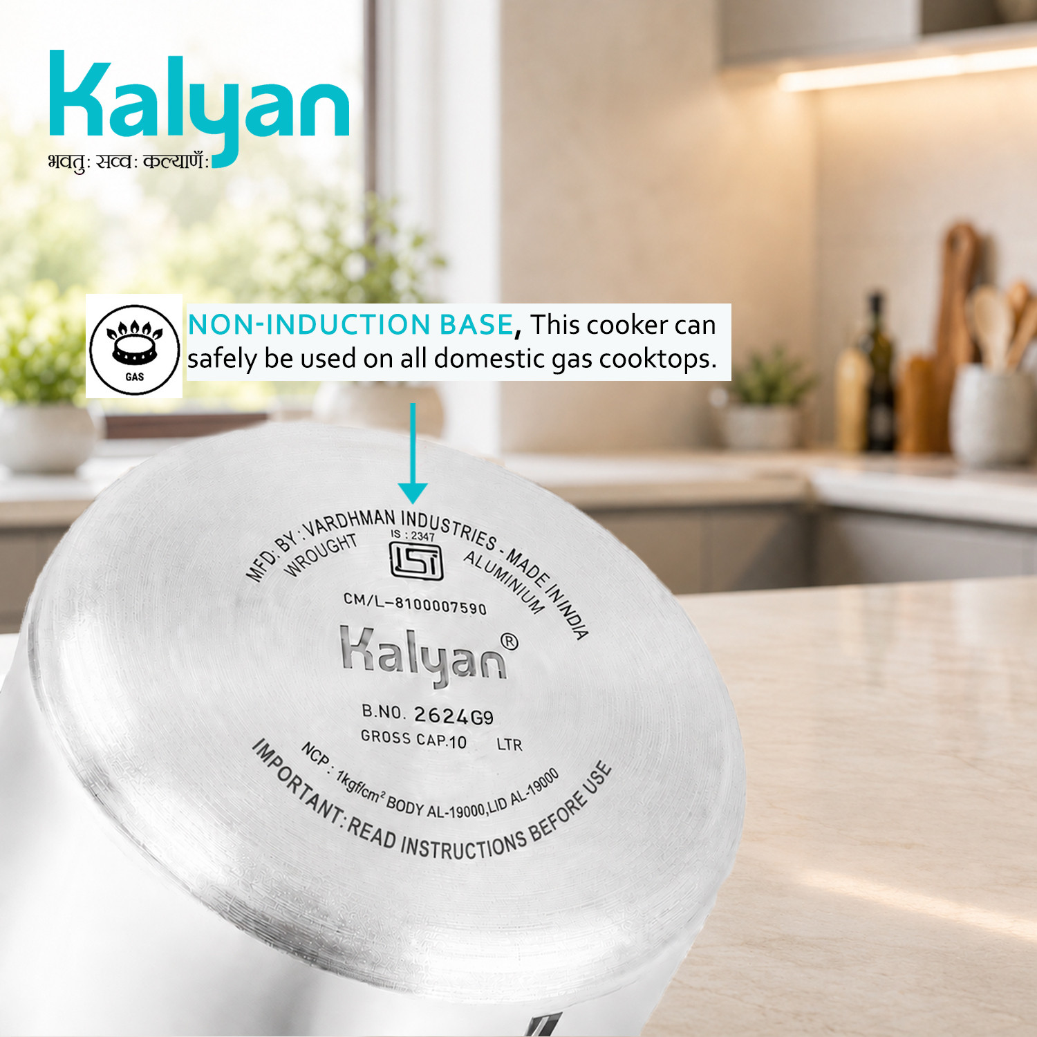 Image of Kalyan Classic 10 L Outer Lid Pressure Cooker