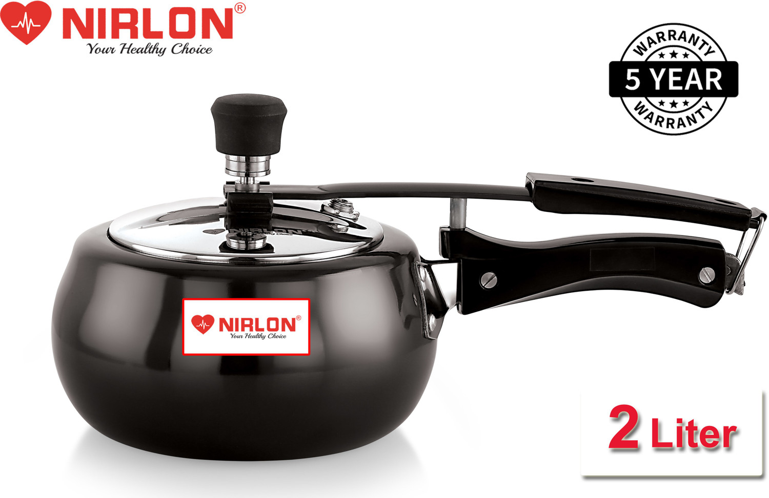 Image of NIRLON Supreme cooker 2 L Induction Bottom Pressure Cooker (Hard Anodized)