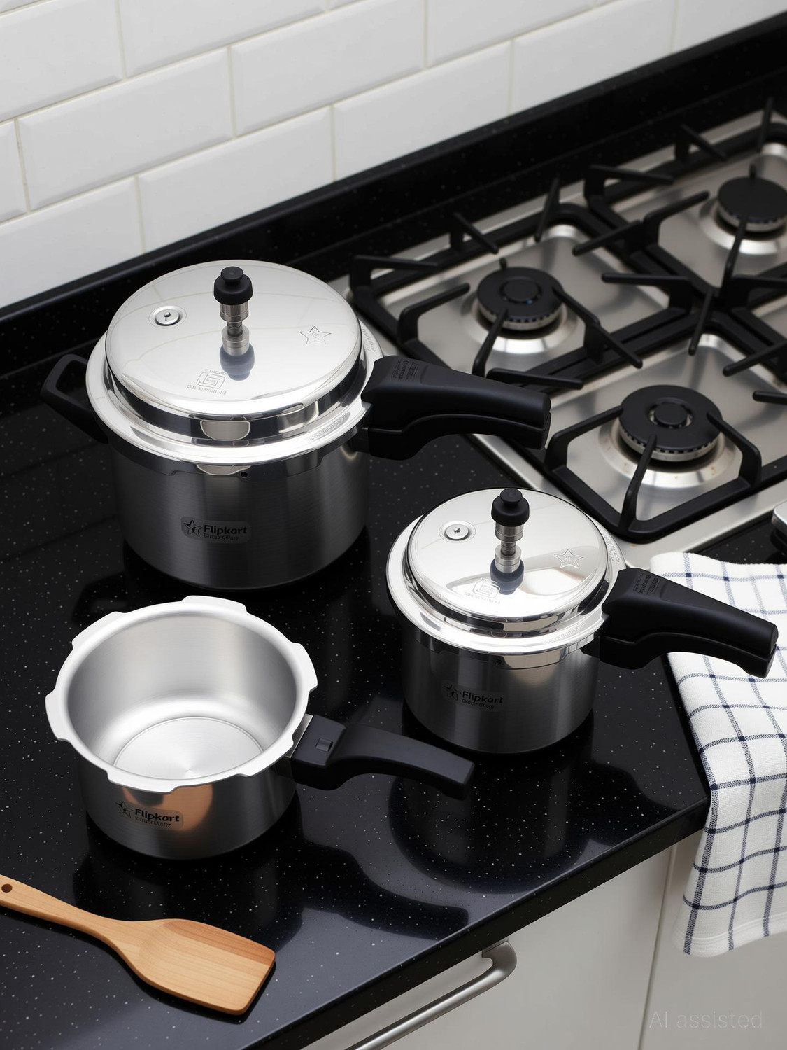 Image of Flipkart SmartBuy Alpha 2 L, 3 L, 5 L Outer Lid Pressure Cooker