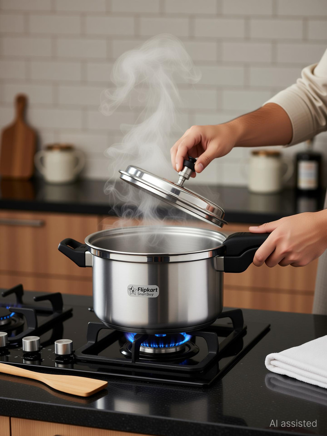 Image of Flipkart SmartBuy Alpha 2 L, 3 L, 5 L Outer Lid Pressure Cooker