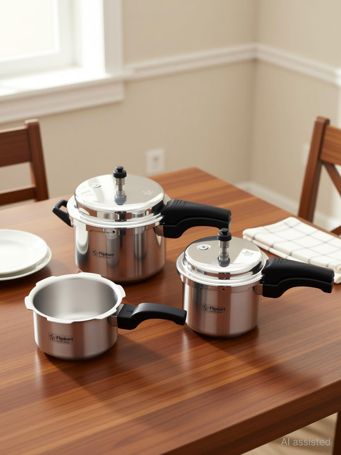 Image of Flipkart SmartBuy Alpha 2 L, 3 L, 5 L Outer Lid Pressure Cooker