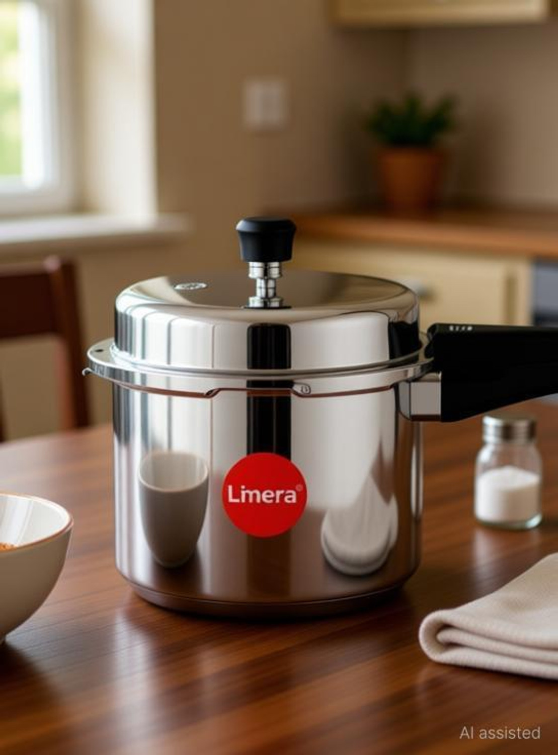 Image of Limera ISI Certified Stainless Steel Cooker 3 L Outer Lid Induction Bottom Pressure Cooker