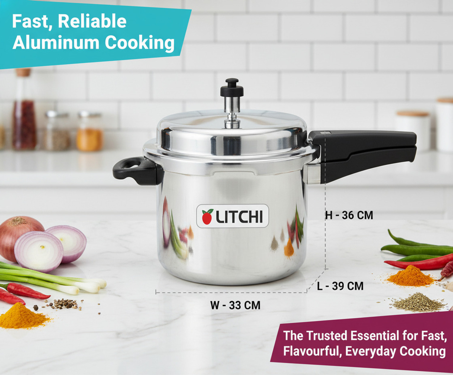 Image of Litchi Aluminium Outerlid 12 L Outer Lid Pressure Cooker