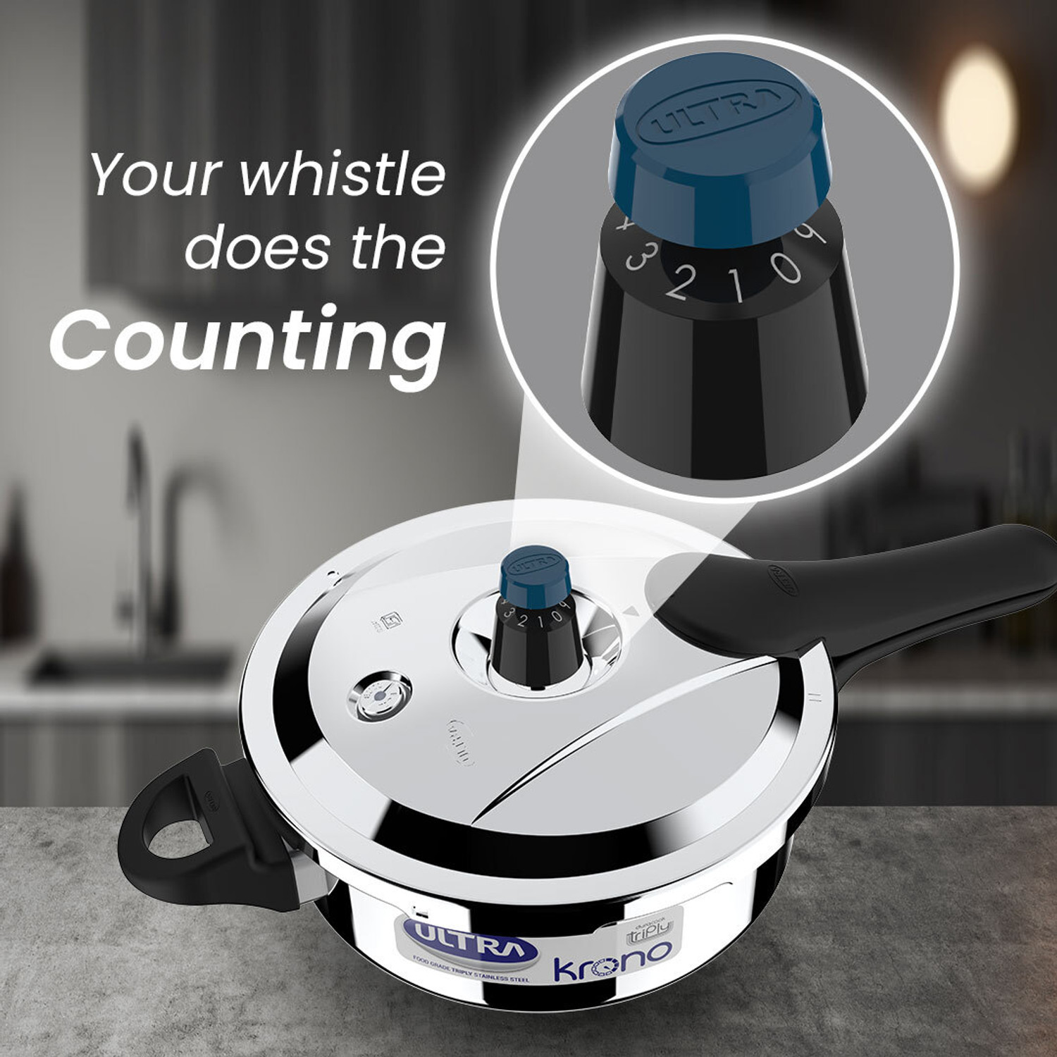 Image of ULTRA Ultra Triply Krono 3.5 L Outer Lid Induction Bottom Pressure Cooker