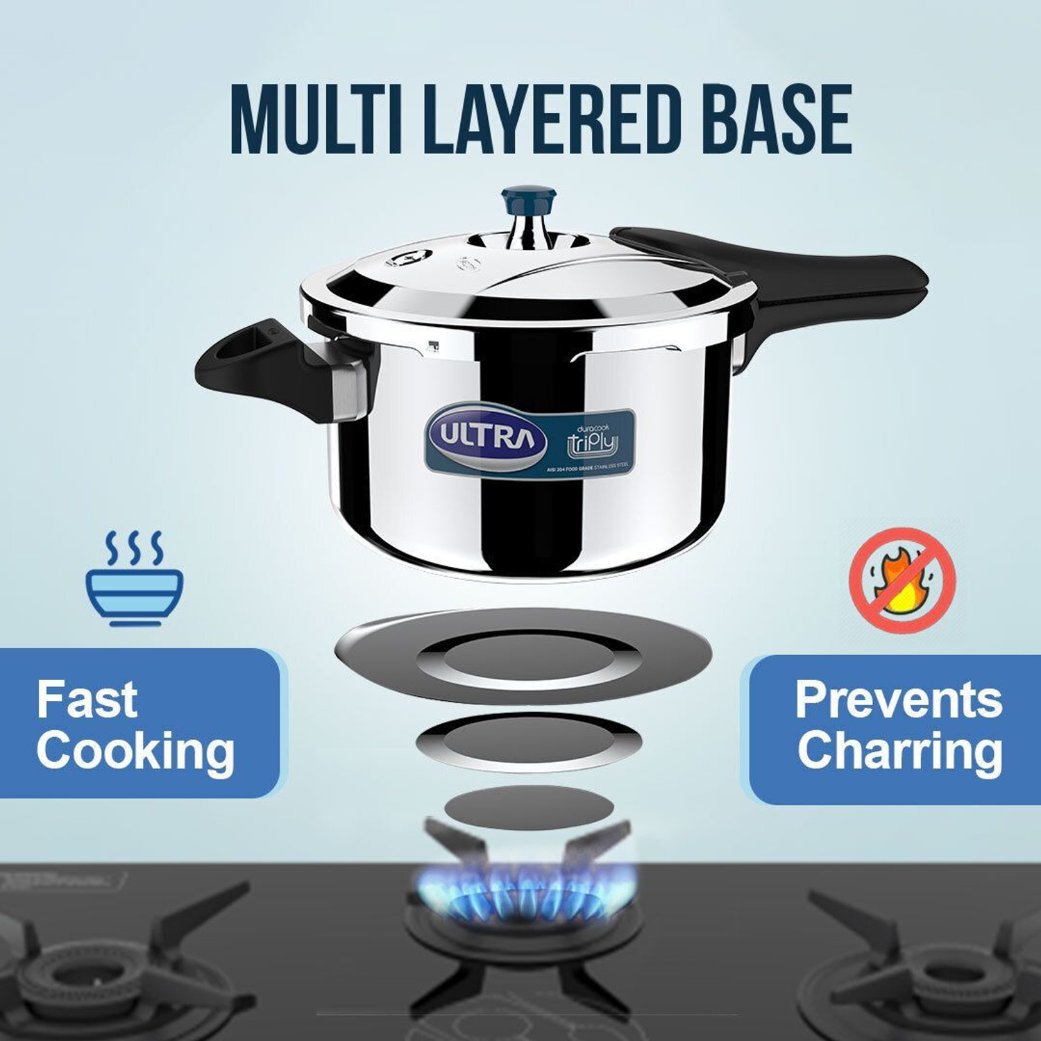 Image of ULTRA Krono 5.5 L Outer Lid Induction Bottom Pressure Cooker