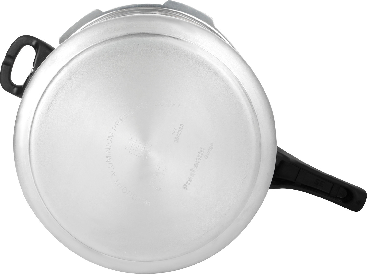 Image of Prashanthi Ganga 10 Litres Premium Aluminium Pressure Cooker, 5 years warranty, ISI Certified 10 L Outer Lid Pressure Cooker