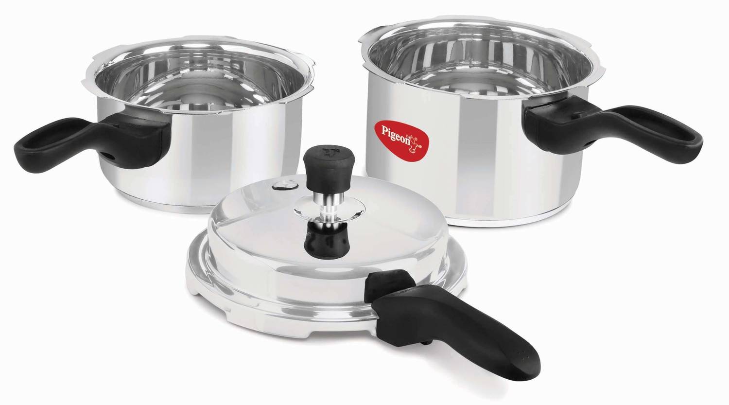 Pigeon Mini Combi 2 L, 3 L Outer Lid Induction Bottom Pressure Cooker