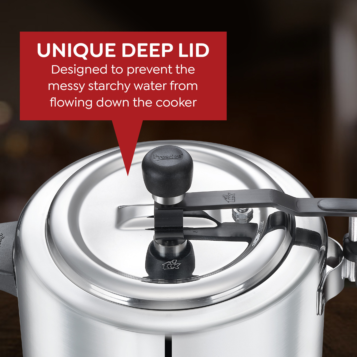Image of Prestige Nakshatra Essential 5 L, 3 L, 2 L Inner Lid Induction Bottom Pressure Cooker