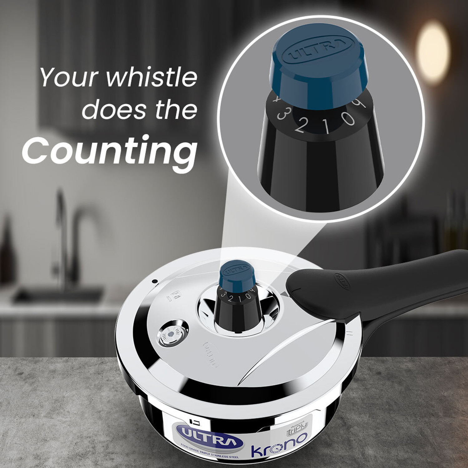 Image of ULTRA Ultra Triply Krono 2 L Outer Lid Induction Bottom Pressure Cooker