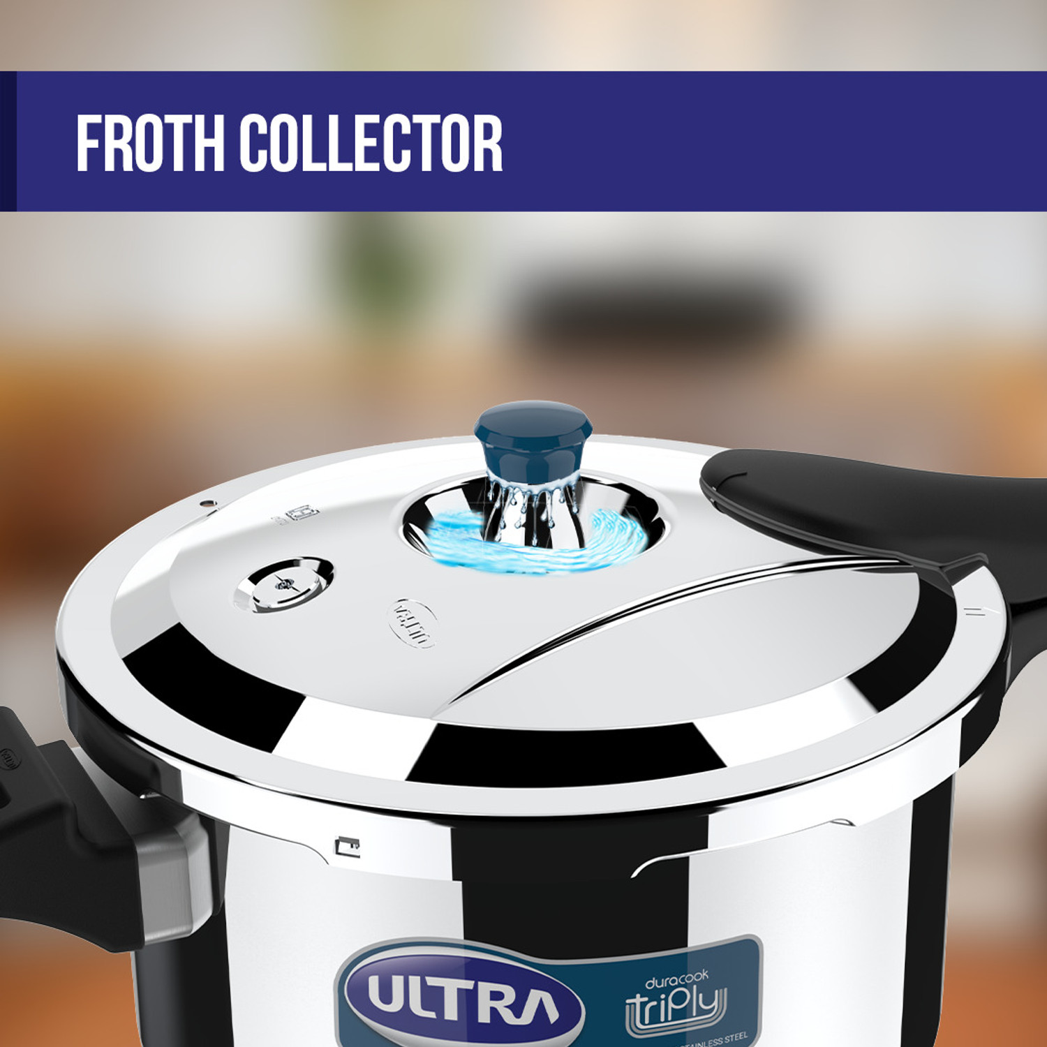 Image of ULTRA Duracook Triply Duo 2 L Outer Lid Induction Bottom Pressure Cooker