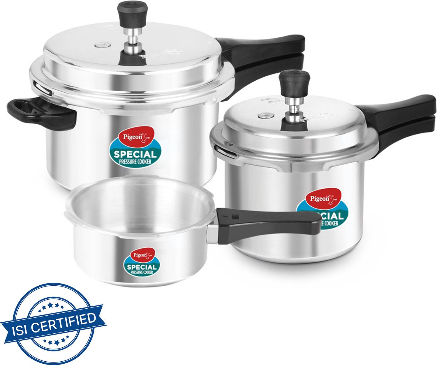 Pigeon by Stovekraft Special and 2 L, 3 L, 5 L Outer Lid Induction Bottom Pressure Cooker Rs. 1431 - Flipkart