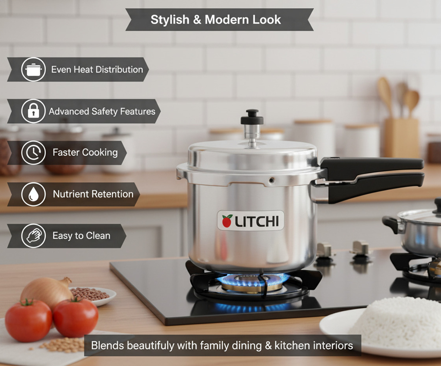 Image of Litchi Aluminium Outerlid 3 L Outer Lid Pressure Cooker