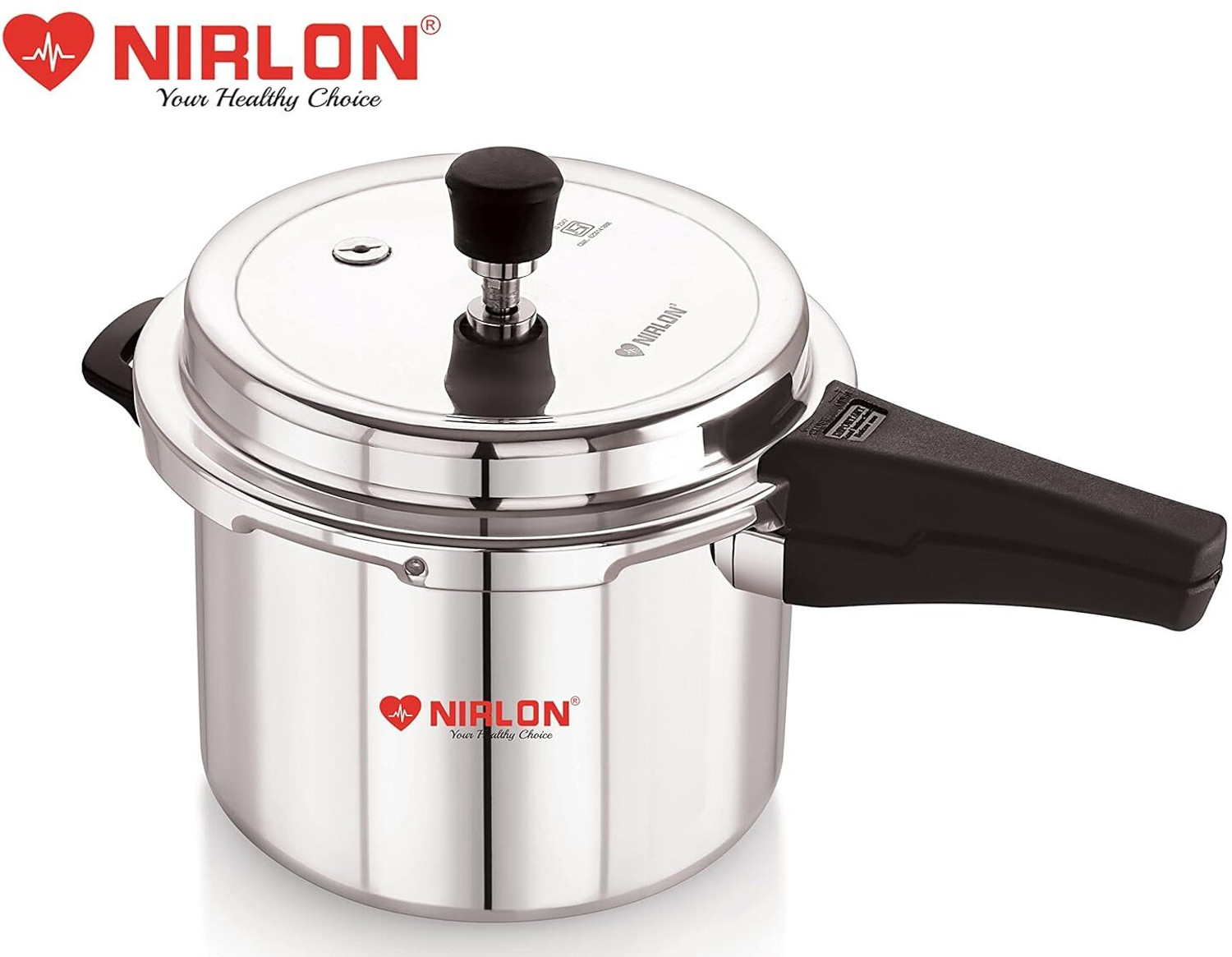 Image of NIRLON Induction Base Outer Lid Aluminium Pressure Cooker (7 Litres, Silver) 7 L Induction Bottom Pressure Cooker (Aluminium)