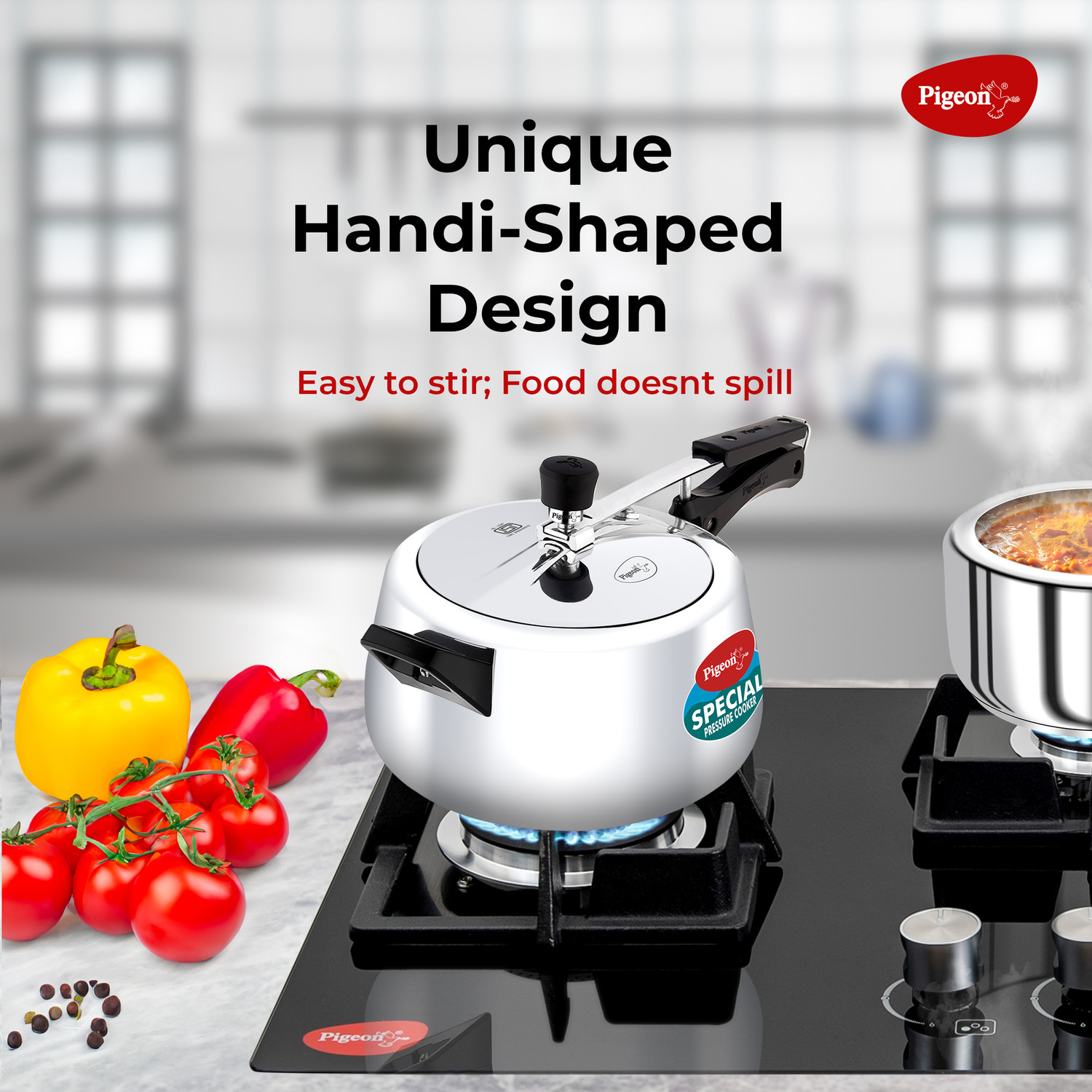 Image of Pigeon Special Plus and 5 L Inner Lid Induction Bottom Pressure Cooker