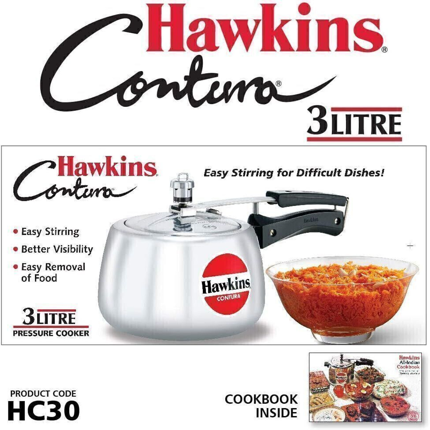 Image of Hawkins Contura Inner Lid Pressure Cooker 3 L Inner Lid Pressure Cooker