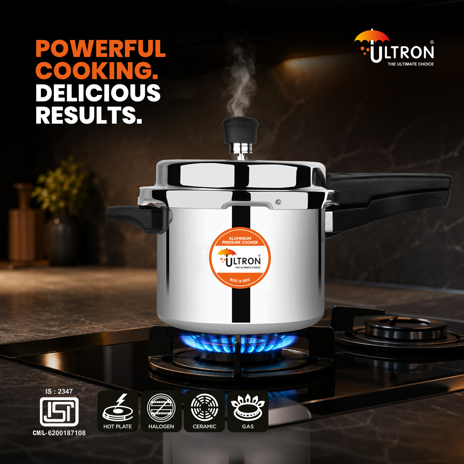 Image of ULTRON Al Plus 5 L Outer Lid Induction Bottom Pressure Cooker