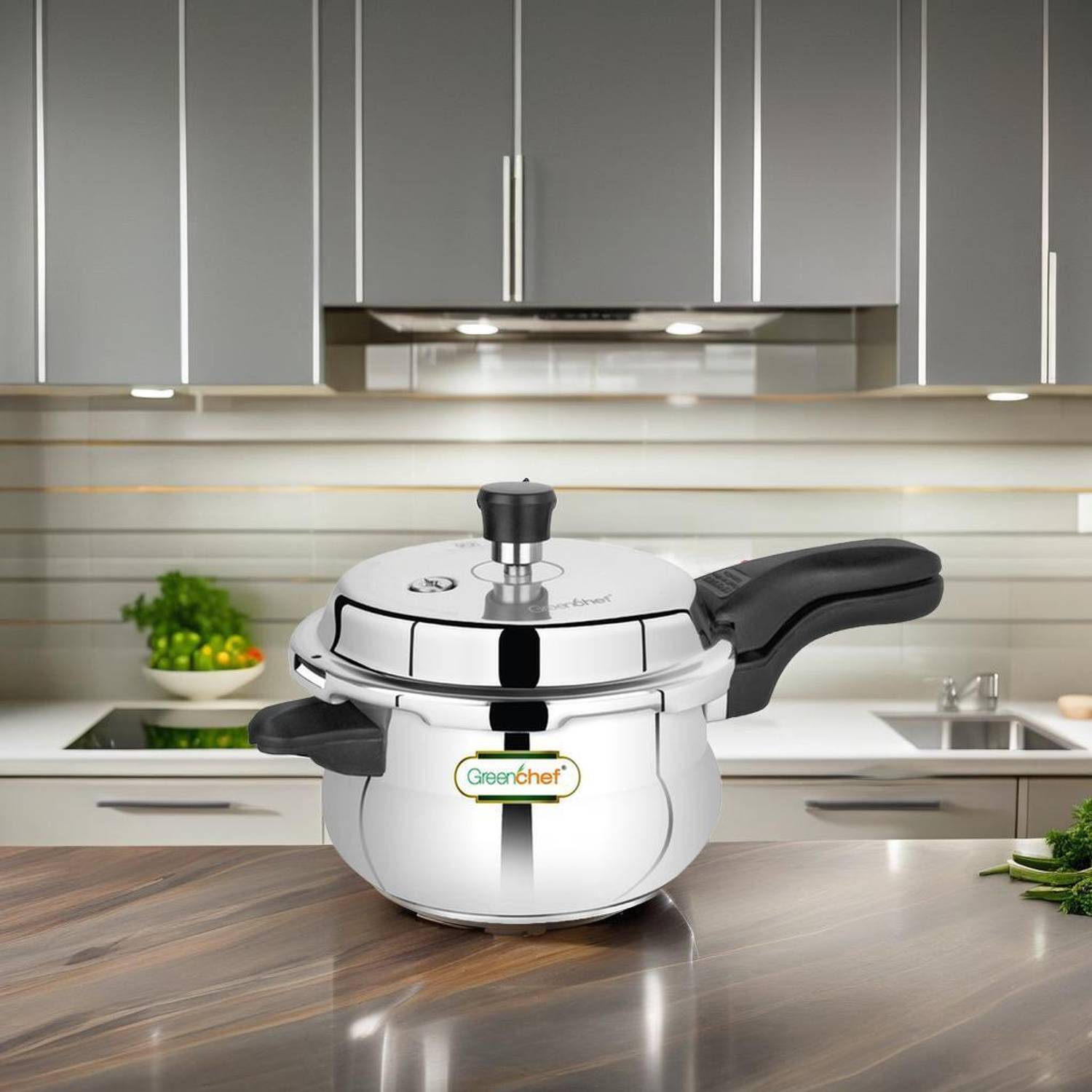 Greenchef Classic Curve Induction Bottom Handi Pressure Cooker 3L