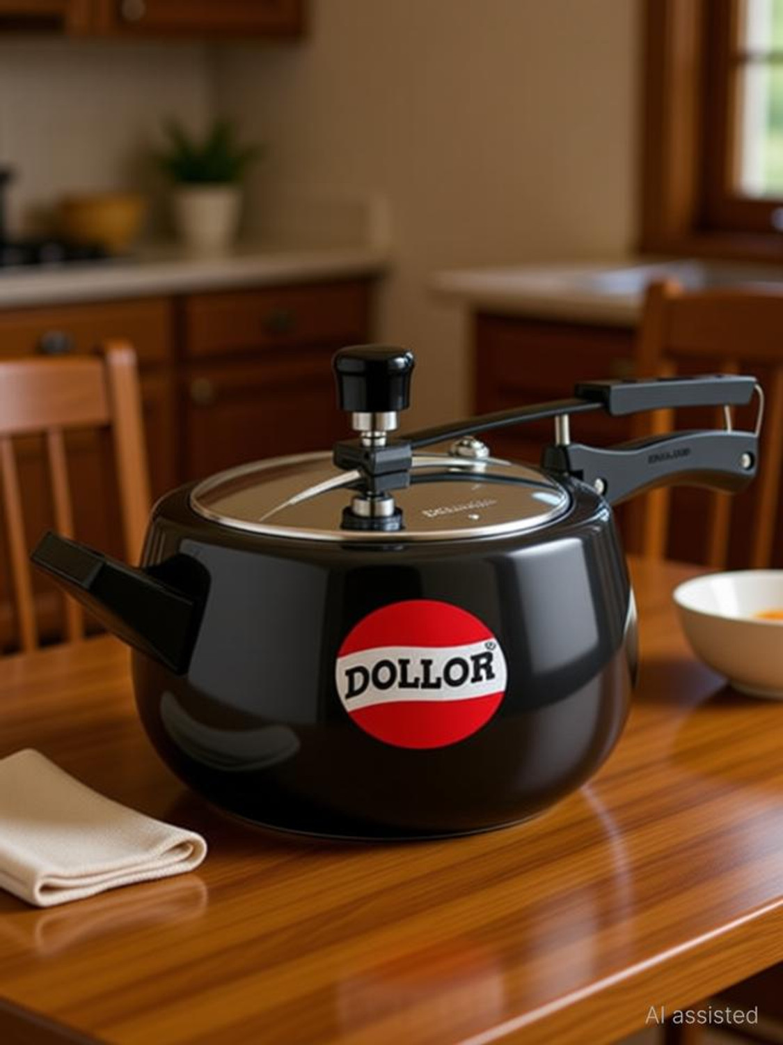 Image of Dollor ISI Certified Handi Black Inner Lid 5.5 L Inner Lid Induction Bottom Pressure Cooker