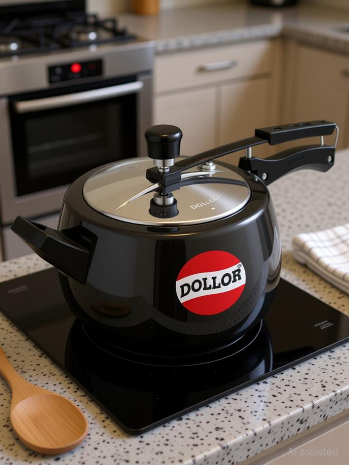Image of Dollor ISI Certified Handi Black Inner Lid 5.5 L Inner Lid Induction Bottom Pressure Cooker