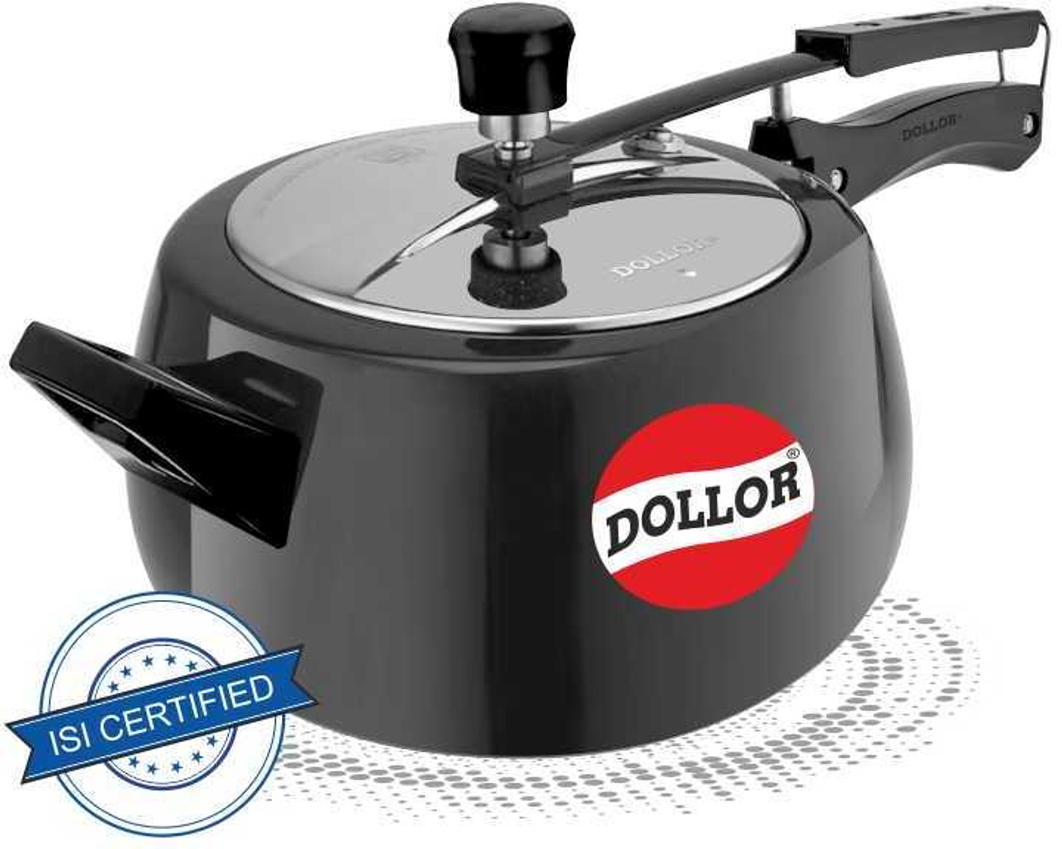 Image of Dollor ISI Certified Handi Black Inner Lid 5.5 L Inner Lid Induction Bottom Pressure Cooker