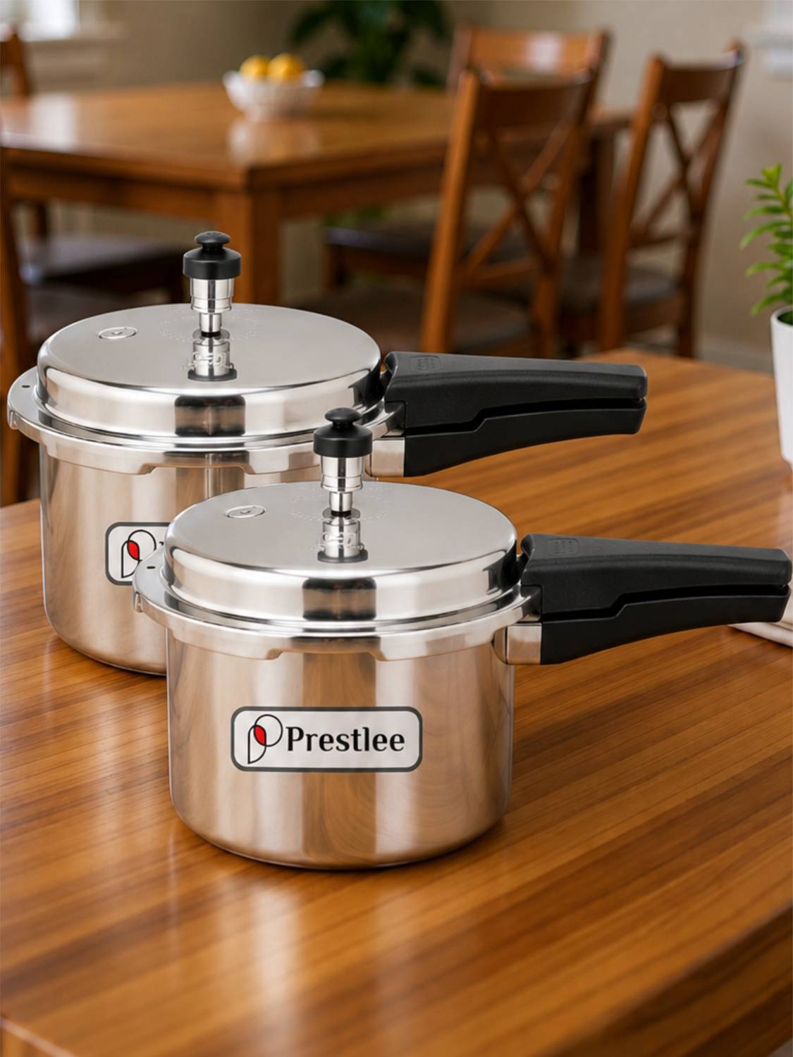 Prestlee DELUXE 3, 3 Liter Aluminium Outerlid Pressure Cooker Combo 3 L, 3 L Outer Lid Pressure Cooker