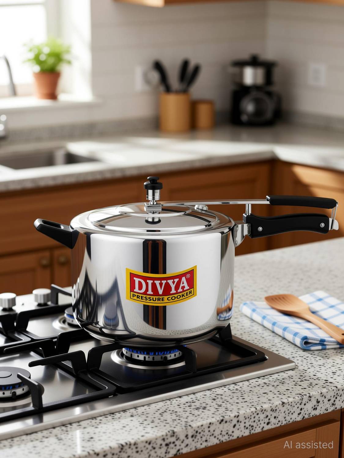 DIVYA Gold 10 L Inner Lid Pressure Cooker