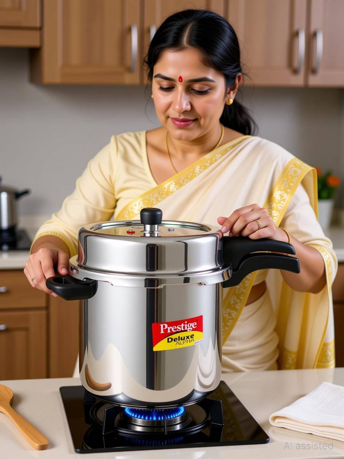 Prestige Deluxe Alpha Svachh 10 L Outer Lid Induction Bottom Pressure Cooker