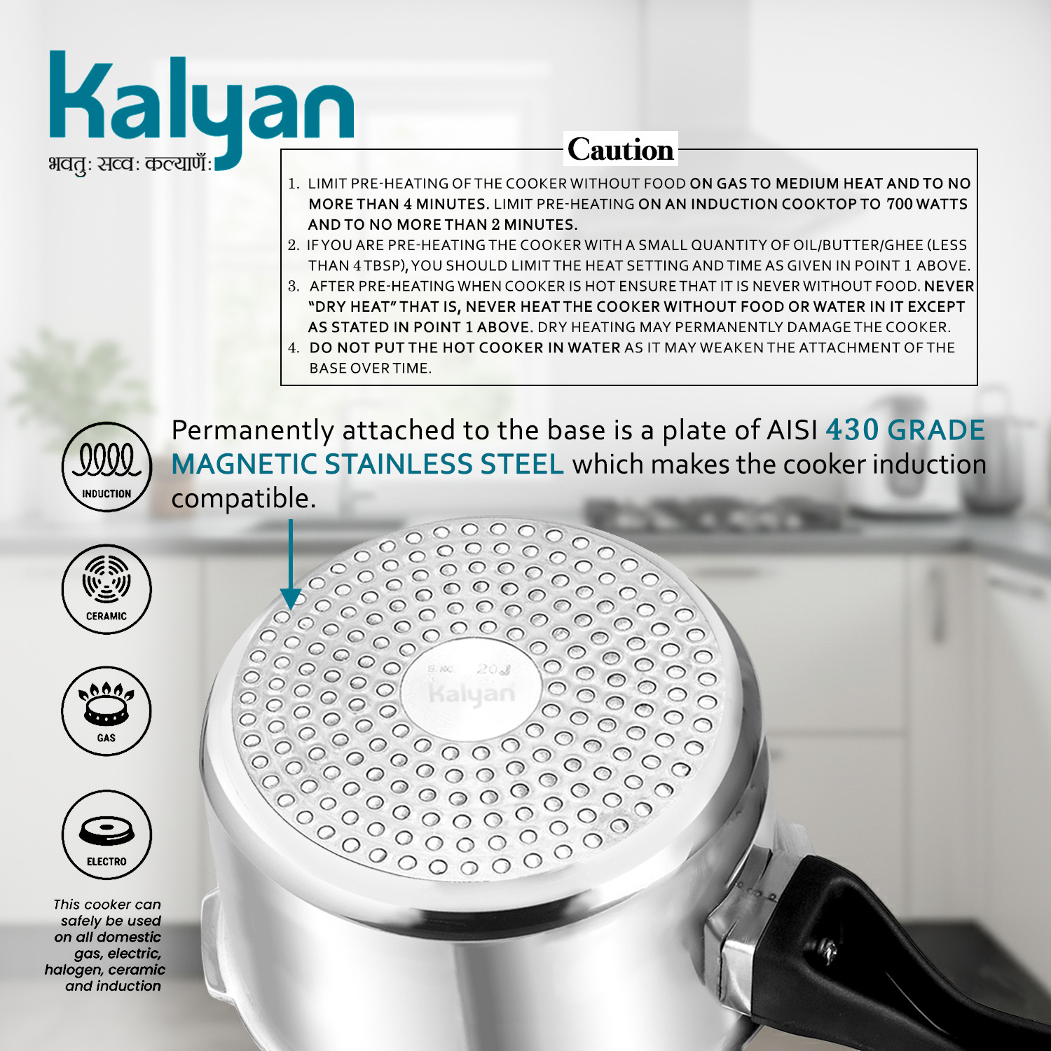 Image of Kalyan Matki 2 L Outer Lid Induction Bottom Pressure Cooker
