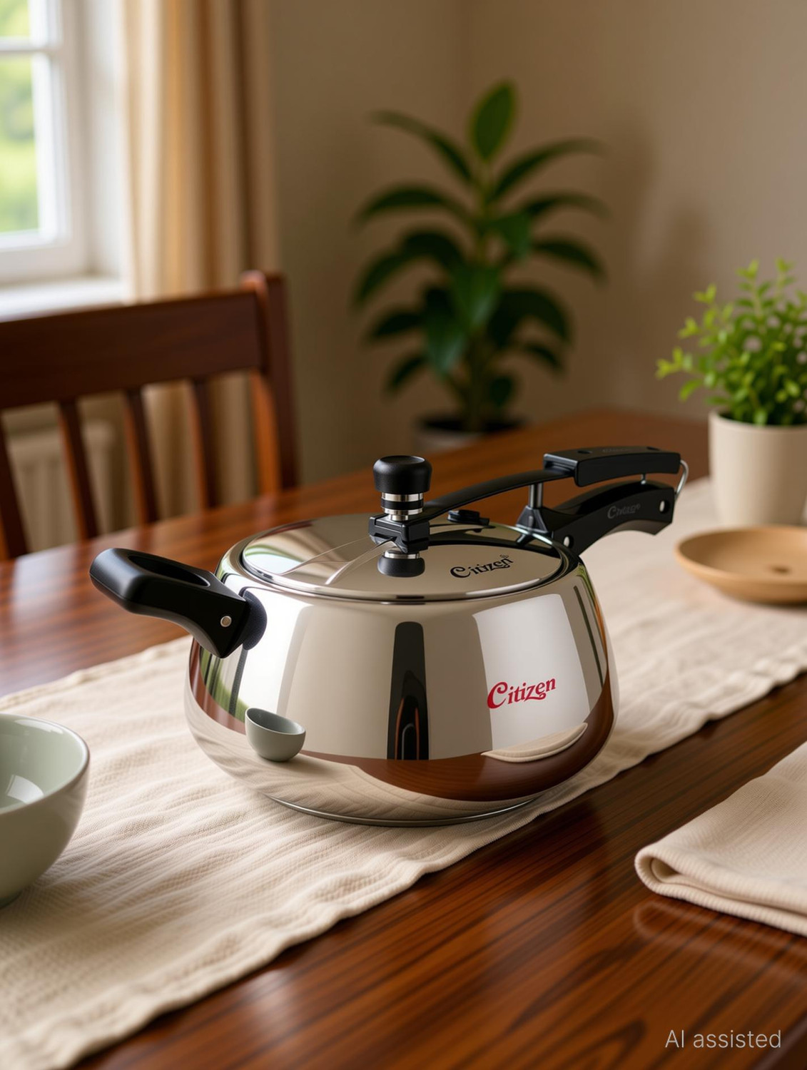 Image of CITIZEN Handi 2 Ltr Stainless Steel with Sandwich Bottem Inner Lid Pressure Cooker 2 L Inner Lid Pressure Cooker