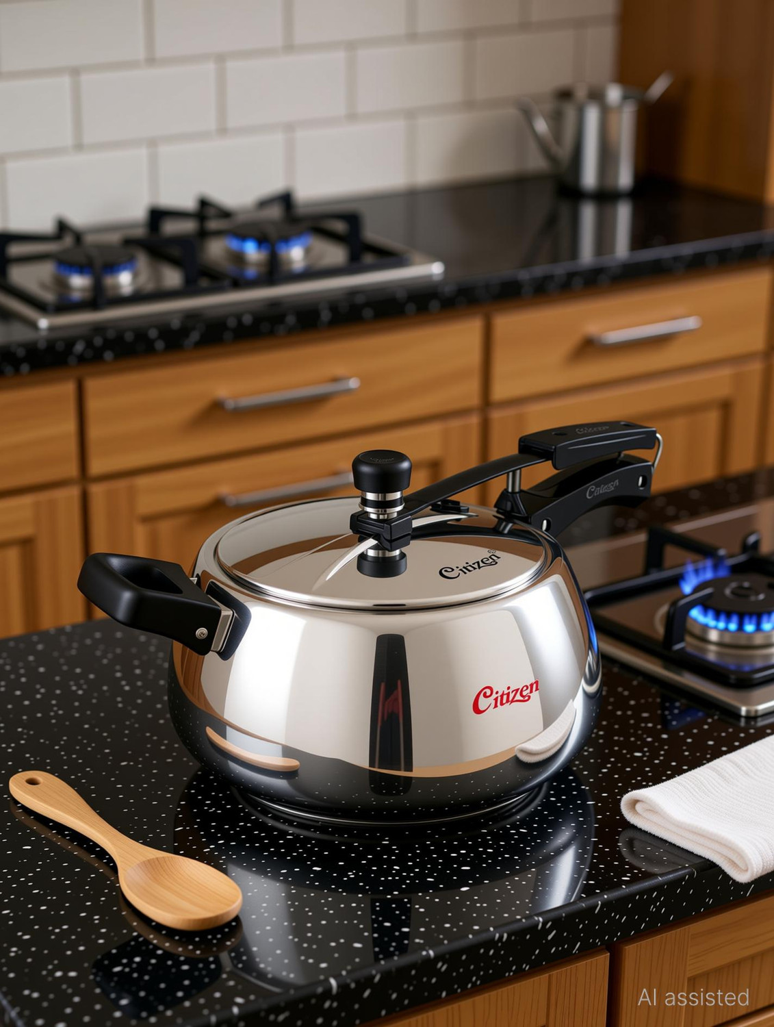 Image of CITIZEN Handi 2 Ltr Stainless Steel with Sandwich Bottem Inner Lid Pressure Cooker 2 L Inner Lid Pressure Cooker